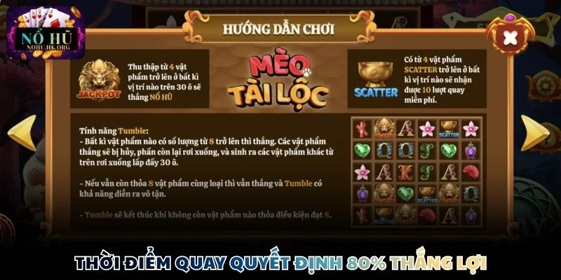 meo tai loc thoi diem quay Thời điểm quay quyết định 80% thắng lợi